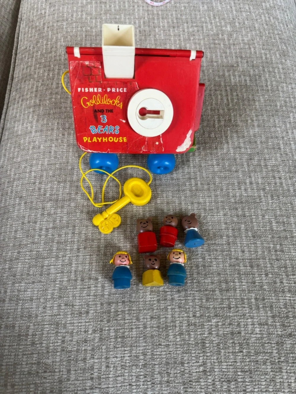 Vintage 1967 Fisher Price Goldilocks & 3 Bears Playhouse #151 Complete + Extras